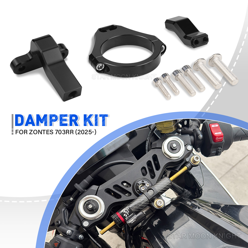 Steering Damper Stabilizer Kit Cnc - Staffa Ammortizzatore di Sterzo Moto per